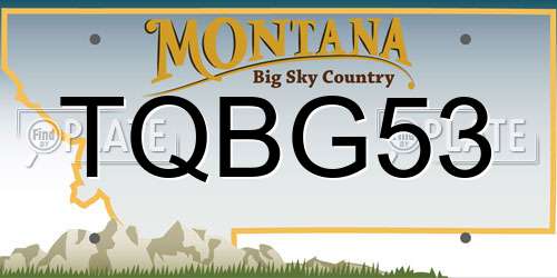 TQBG53 Montana License Plate