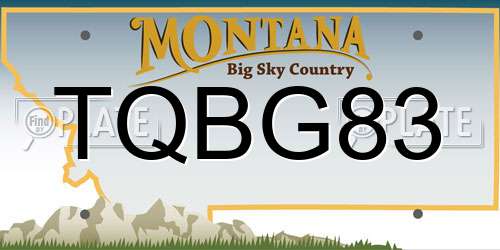 TQBG83 Montana License Plate