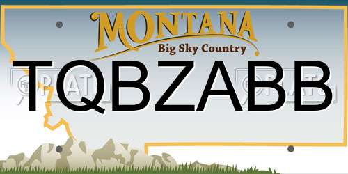 TQBZABB Montana License Plate