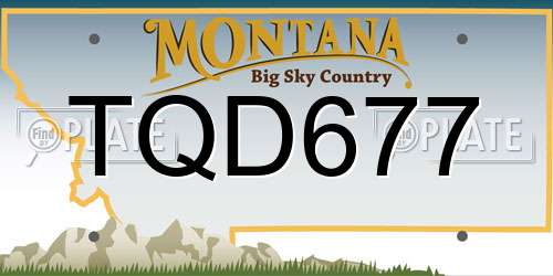 TQD677 Montana License Plate