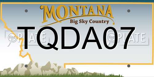 TQDA07 Montana License Plate