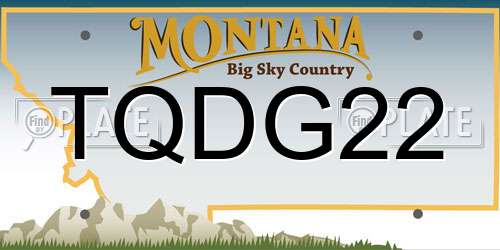 TQDG22 Montana License Plate