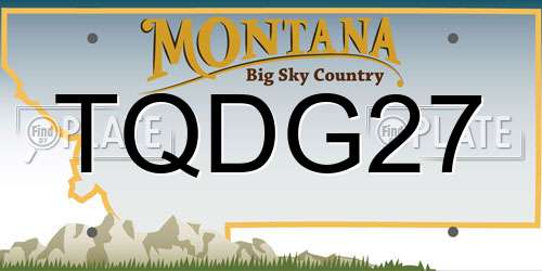 TQDG27 Montana License Plate