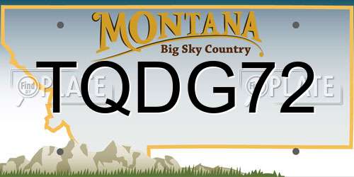 TQDG72 Montana License Plate