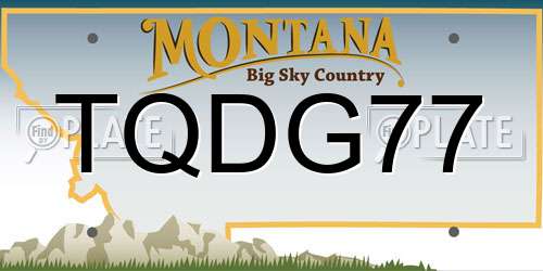 TQDG77 Montana License Plate