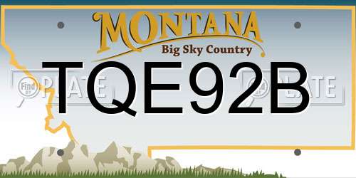 TQE92B Montana License Plate