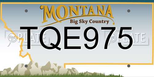 TQE975 Montana License Plate