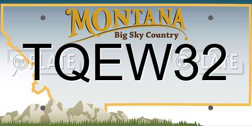 TQEW32 Montana License Plate