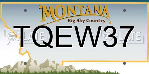 TQEW37 Montana License Plate