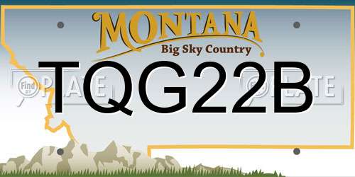 TQG22B Montana License Plate