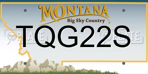 TQG22S Montana License Plate