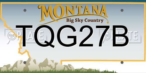 TQG27B Montana License Plate