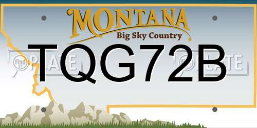 TQG72B Montana License Plate