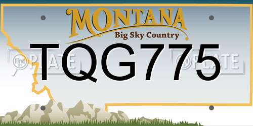 TQG775 Montana License Plate