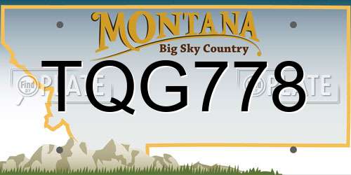TQG778 Montana License Plate