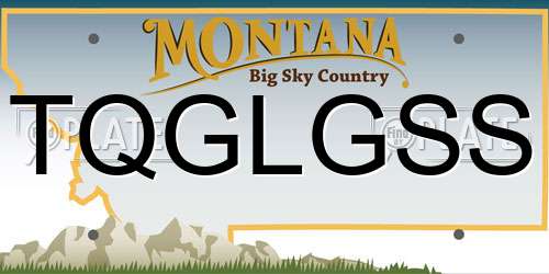 TQGLGSS Montana License Plate