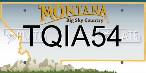 TQIA54 Montana License Plate