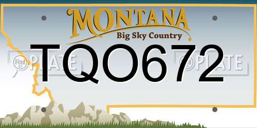 TQO672 Montana License Plate