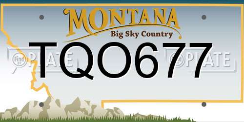 TQO677 Montana License Plate