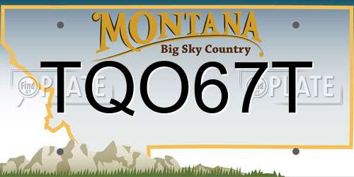 TQO67T Montana License Plate