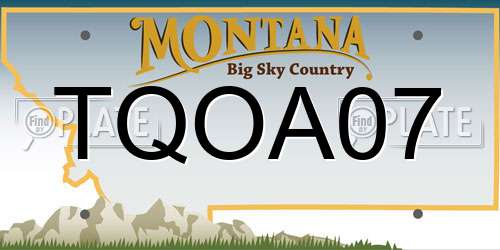 TQOA07 Montana License Plate