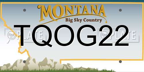 TQOG22 Montana License Plate