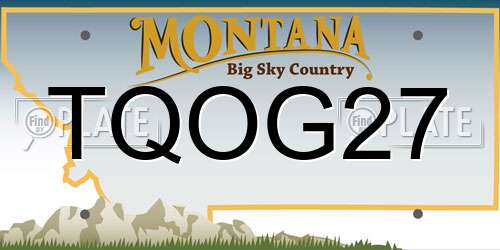 TQOG27 Montana License Plate