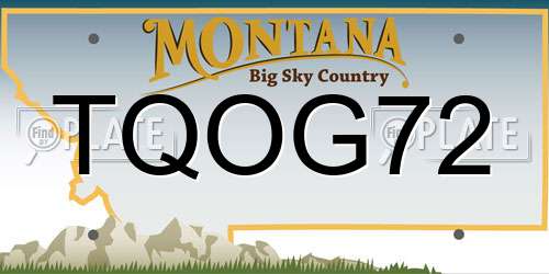 TQOG72 Montana License Plate