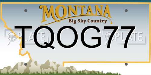 TQOG77 Montana License Plate