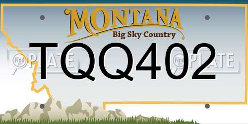 TQQ402 Montana License Plate