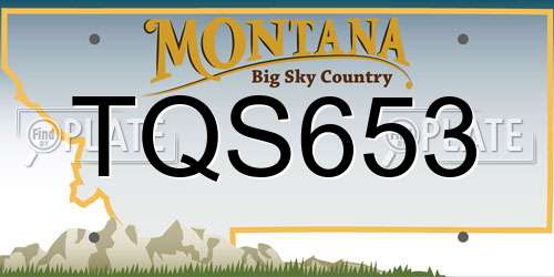 TQS653 Montana License Plate