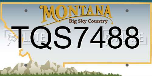 TQS7488 Montana License Plate