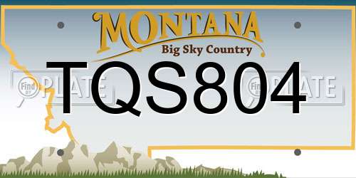 TQS804 Montana License Plate