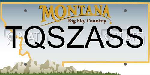 TQSZASS Montana License Plate