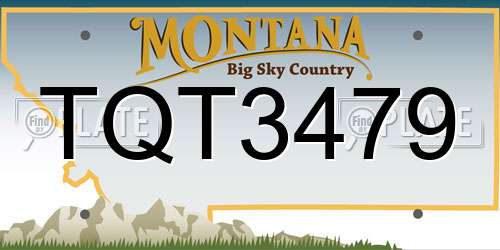 TQT3479 Montana License Plate