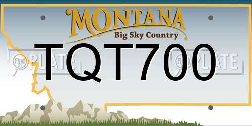 TQT700 Montana License Plate
