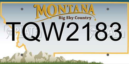 TQW2183 Montana License Plate