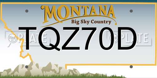TQZ70D Montana License Plate