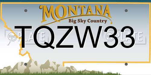 TQZW33 Montana License Plate