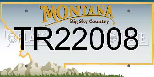 TR22008 Montana License Plate