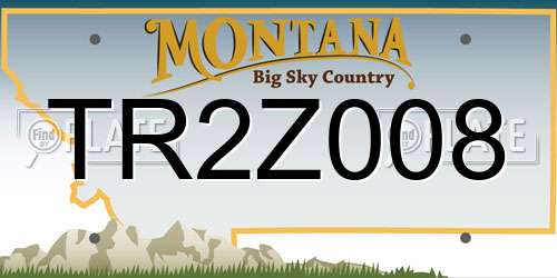 TR2Z008 Montana License Plate