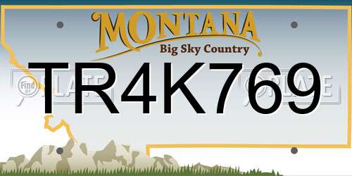TR4K769 Montana License Plate