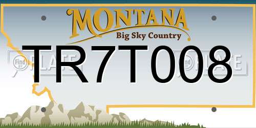 TR7T008 Montana License Plate