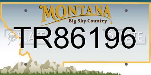 TR86196 Montana License Plate