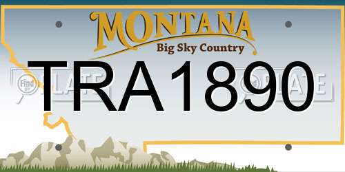 TRA1890 Montana License Plate