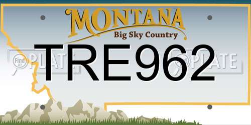 TRE962 Montana License Plate