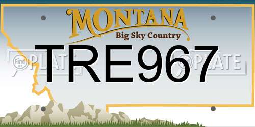 TRE967 Montana License Plate