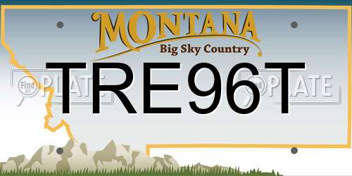 TRE96T Montana License Plate