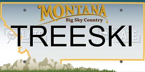TREESKI Montana License Plate