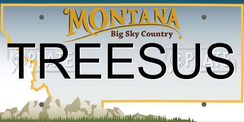 TREESUS Montana License Plate